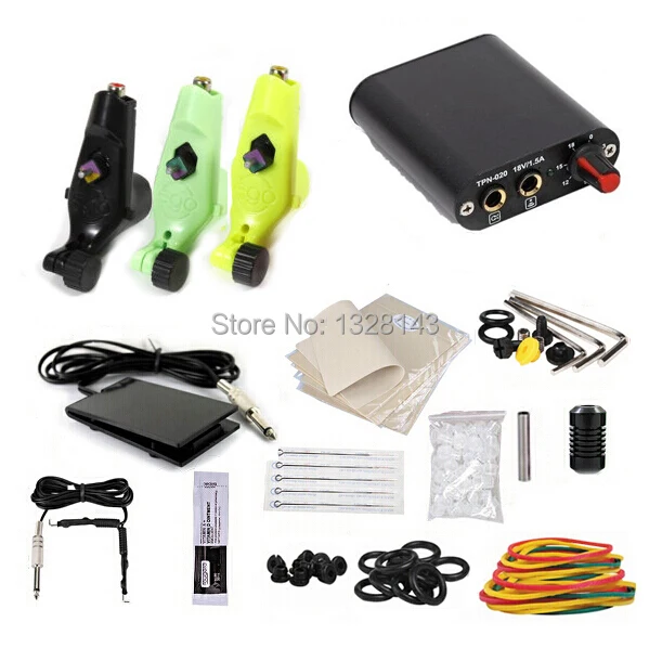 Free shipping Professional Complete Tattoo Starter Kit 1pcs ego Tattoo Machine Gun Power Supply Tattoo Equipment