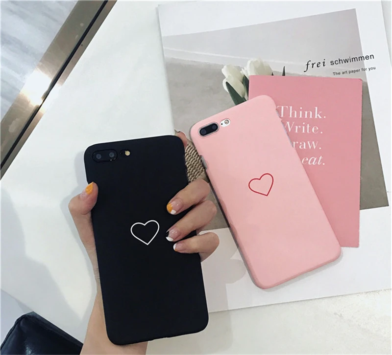 Cute Love Heart Print Back Cover For iPhone X XR XS 11 Pro MAX 8 7 6 6S Plus 5 5S SE Phone Case Hard PC Cases Coque For iPhone 7