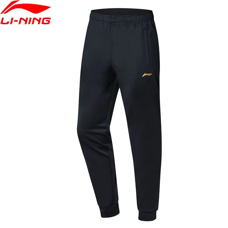 Li-Ning Для мужчин серия бадминтон тренировочные штаны из полиэстера удобная эластичная подкладка Спортивные штаны брюки AKLP243 CAMJ19