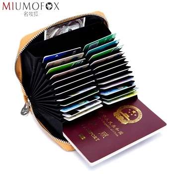 

Multifunction Split Leather 36 Card Slot Card Holder Credit Card Case Organizer passport Wallet Women RFID Blocking card Wallets