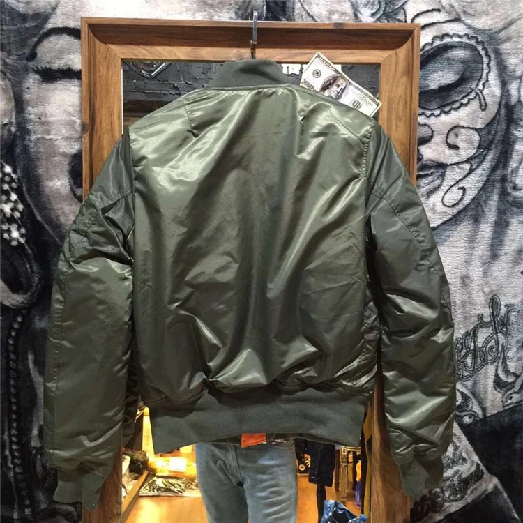 Aolamegs Men Bomber Jacket Thick Winter Military Motorcycle Ma-1 Flight Jacket Pilot Air Force Flying Jackets Baseball Uniform