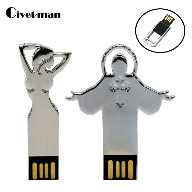 Металлический флеш накопитель в виде Креста Иисуса на 8 ГБ 16 32 64 128 256 USB 2 0|cross usb|memory