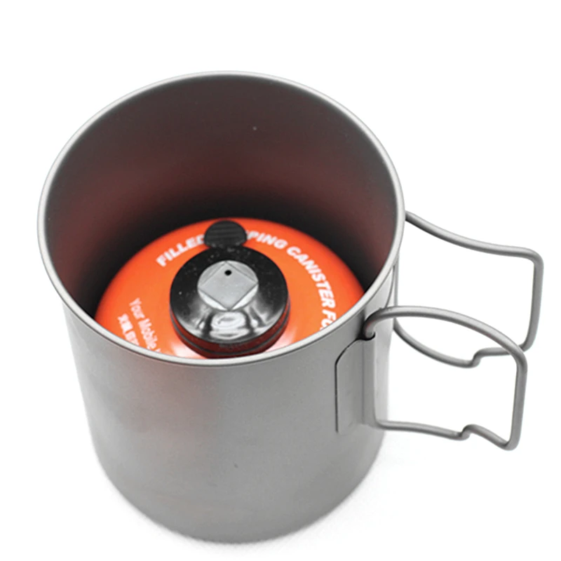 3in1titanium taza plegable ultraligero titanio Vajilla Titanium pot portátil Titanium tazón camping titanio taza 750 ml 110g