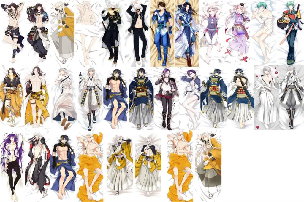 Аниме Touken Ranbu Online Akashi Kuniyuki Mikazuki Munechika Kousetsusamonji Dakimakura наволочки обнимающая