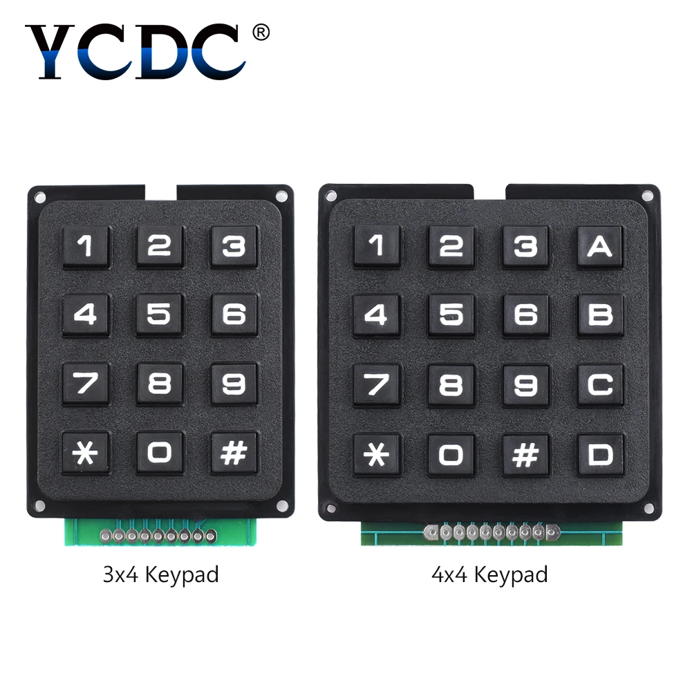 

4 x 4/3 x 4 Matrix Array 16/12 Keys 4*4 Switch Keypad Keyboard Module Board Program Signal Control for Arduino