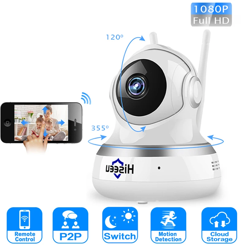 

Hiseeu IP Camera Hd 1080P Home Security Cloud/TF Card Storage IR Night Vision Network Camcorder Baby Monitoring Wireless Camera