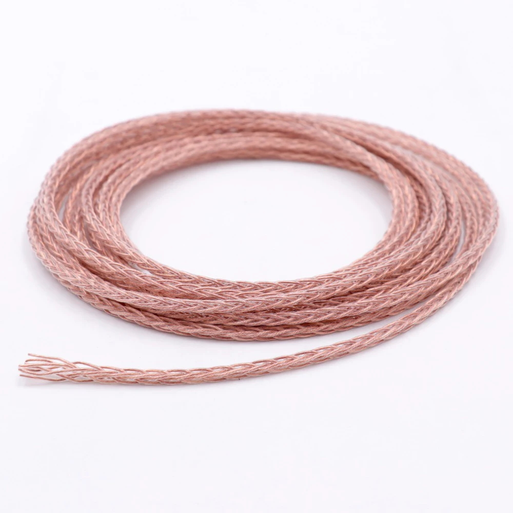 

Braided Teflon OCC Copper Headphone Wire HIFI Audio Stage Earphone Headset DIY Upgrade Cable 8 Cores 19 Strandsx0.12mm