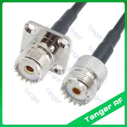 Tanger UHF Женский Джек SO239 SL16 UHF Женский SO239 4 четыре отверстия панель прямо rf RG58 Пигтейл Jumper коаксиального кабель 3 фута 100 см