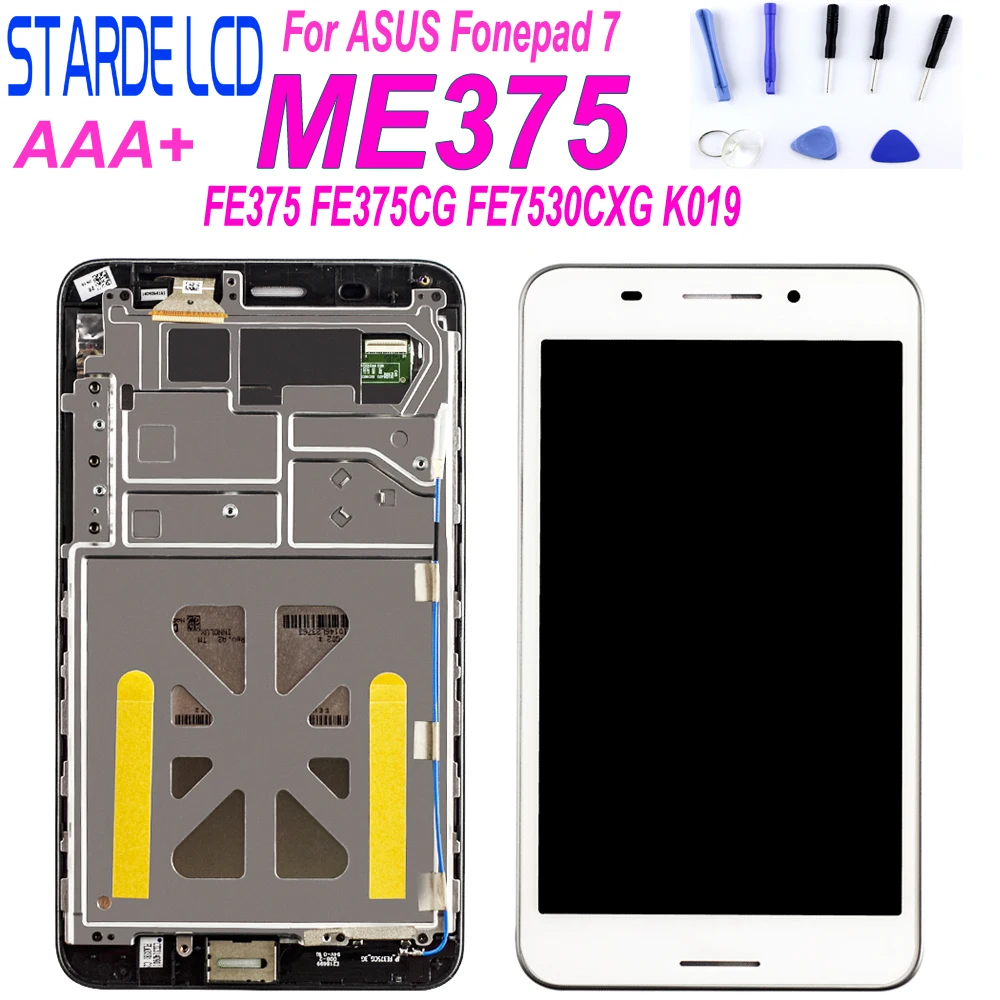 Для ASUS Fonepad 7 FE375 FE375CG FE7530CXG ME375 FE375CXG FE375CL K019 ЖК-дисплей Дисплей кодирующий преобразователь сенсорного экрана в сборе с рамкой