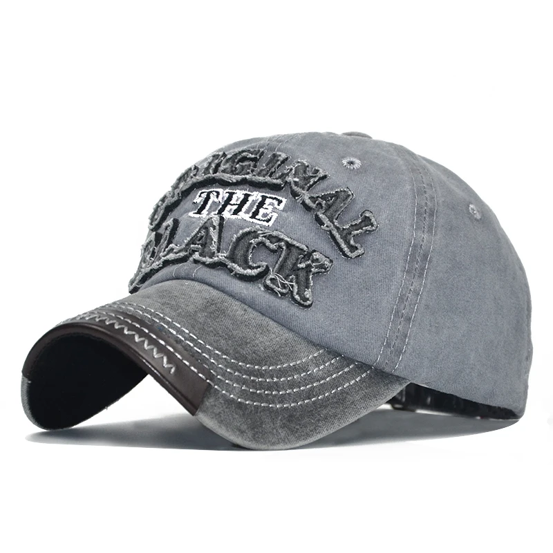 Hot Retro Washed Baseball Cap Fitted Cap Snapback Hat For Men Bone
