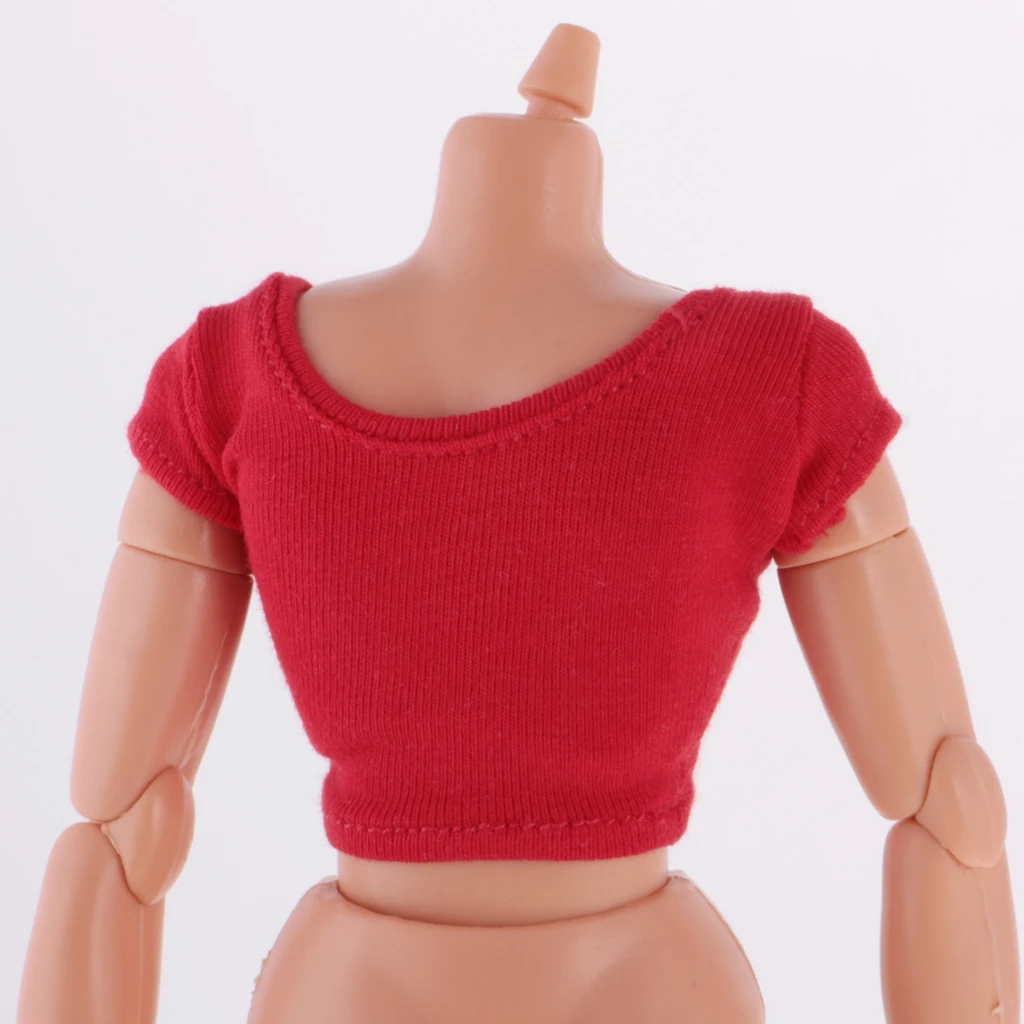 Fashion 1/6 Short Sleeve Crop Top T-Shirt Vest for Blyth 12