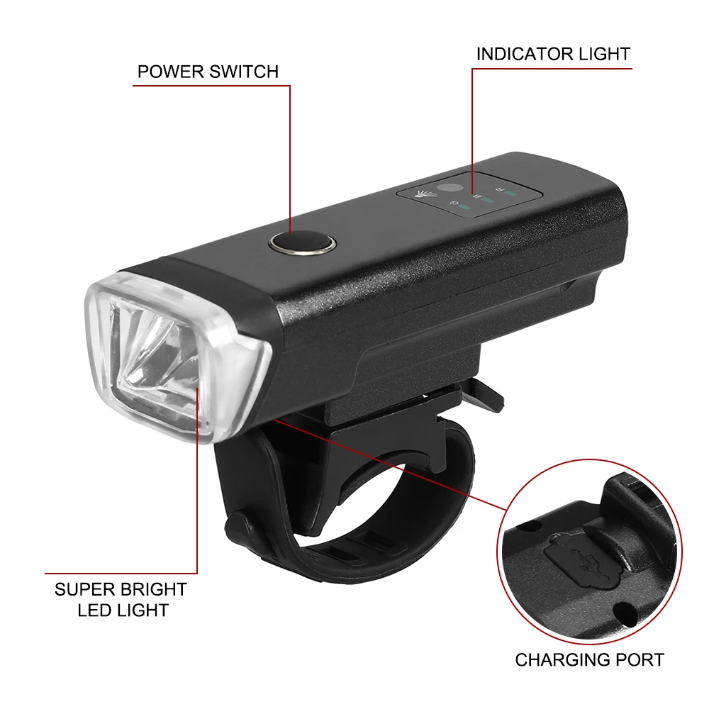 Top Bike Front Light USB Charging Induction Bicycle Light Flashlight Cycling Waterproof Torch Bike Headlight 8
