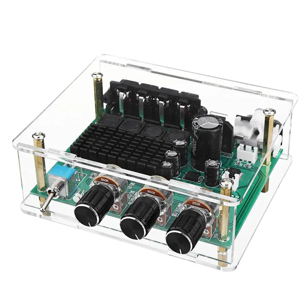 

DC 12V-24V TPA3116D2 2x80W Stereo Amplifier Audio Board Module TPA3116 Digital Amplifier Speaker With Shell