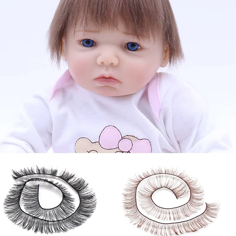 

Popular good quality free shipping Wholesale 200pcs Width 6mm White Brown Black Color eyelashes for SD BJD doll eyelashes