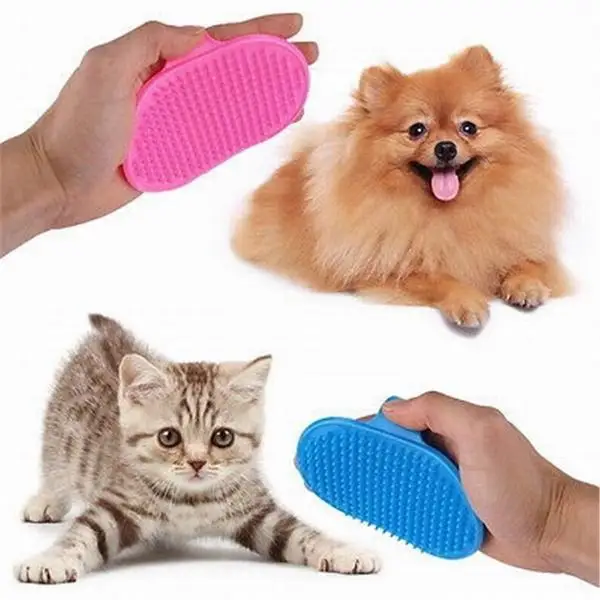Hoomall Comb Rubber Dog Cats Hair Brush Pet Cleaning Oval Bath Brush