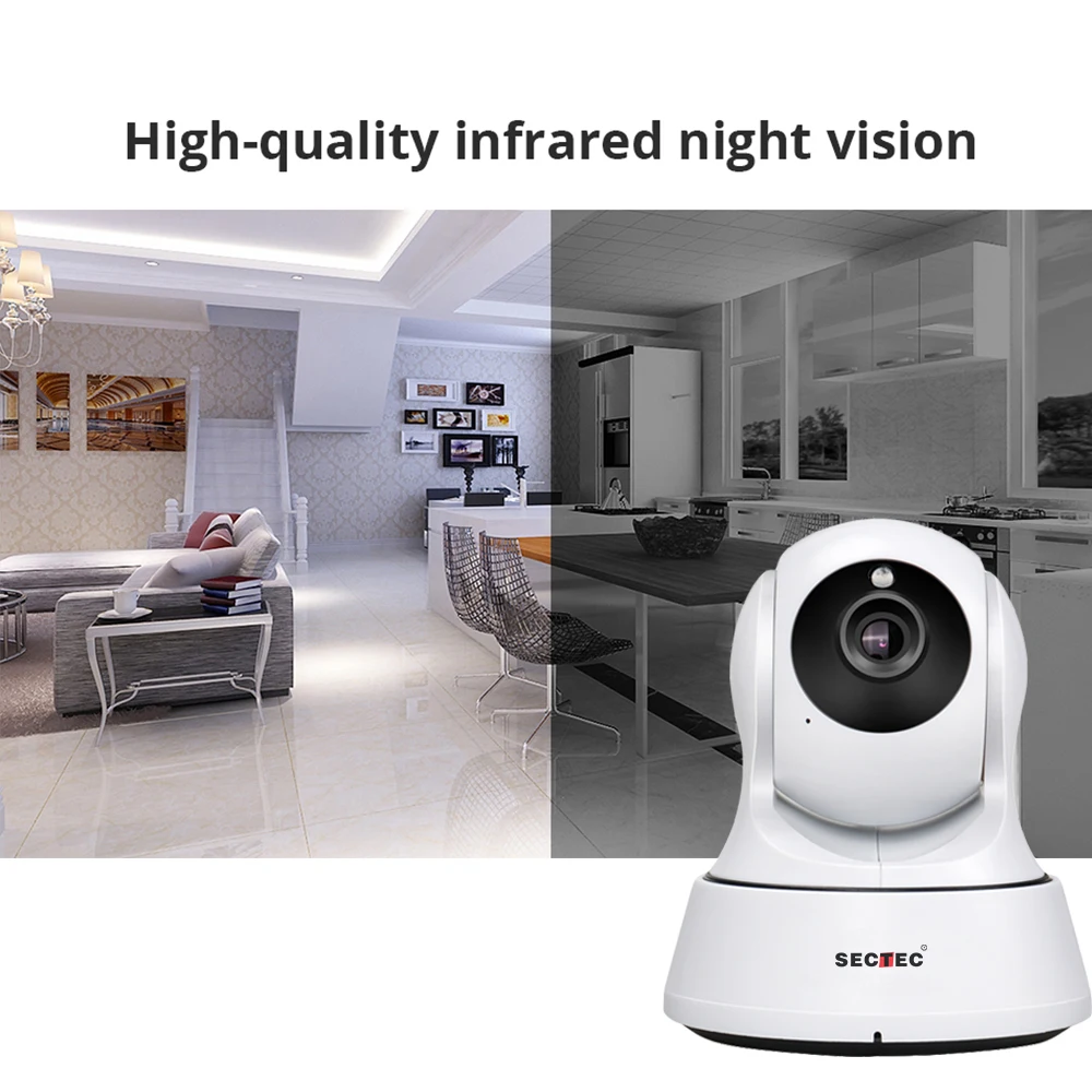 SECTEC 720P домашняя беспроводная ip камера видеонаблюдения сеть WiFi детский монитор