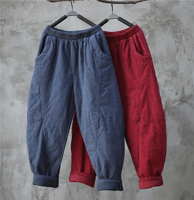 2018 Winter slacks pantalon femme harem pant loose cotton-padded women trousers warm good quality clothing
