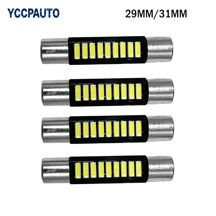 T6 C5W гирлянда купол светодиодный светильник для чтения 29 мм 31 мм Внутренние огни белые лампы 4014 9 SMD Т-образные лампы 4 шт