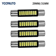 T6 C5W гирлянда купол светодиодный светильник для чтения 29 мм 31 мм Внутренние огни белые лампы 4014 9 SMD Т-образные лампы 4 шт