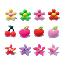 1 шт. подвески для обуви из ПВХ с фруктами, морскими звездами и цветами, аксессуары для обуви с пряжками, браслеты Croc JIBZ, подарки на Рождество для детей