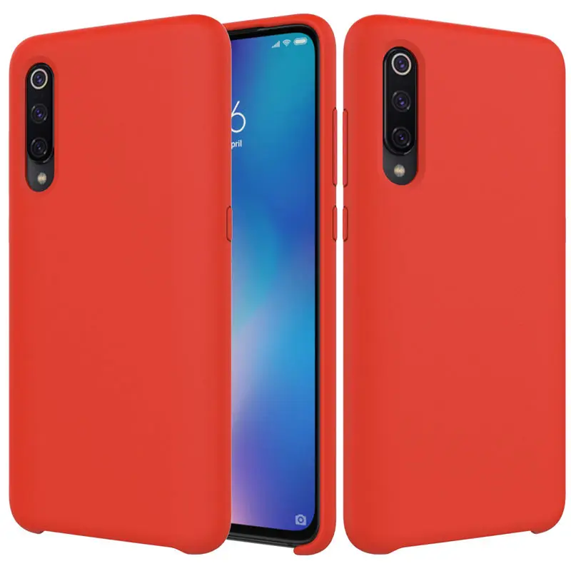 10pcs/lot Liquid Silicone Case For Xiaomi 9 9se 8 6X A2 Lite For Redmi Note 7 6 K20 Pro Silky Gel Rubber Soft Touch Cover - Цвет: Красный