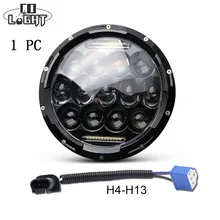 1×75 W 7 ”Llevó La Linterna H4 H13 Alta luz de Cruce Coches Redondas Luces de navegación para Jeep Lada Niva 4×4