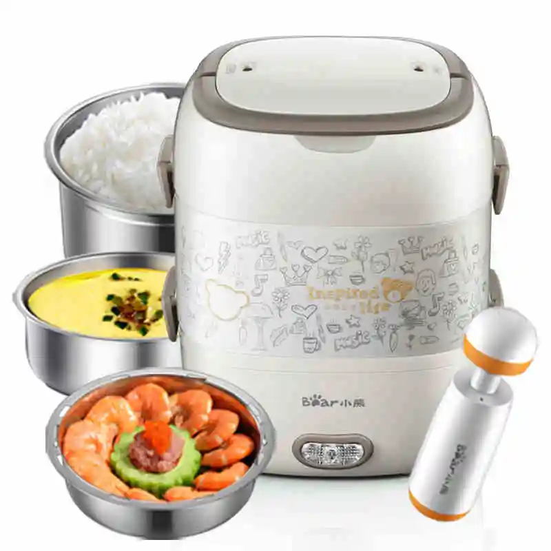 

220V 2L Multi Electric Heating Rice Cooker Stainless Steel Inner Electric Heating Lunch Box Double Cooking Box With Vacuum Pump