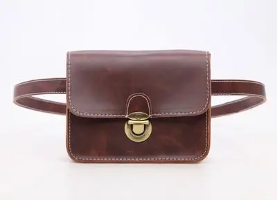 Oeak женская кожаная поясная сумка из искусственной кожи, винтажная поясная сумка, поясная сумка, дорожная сумка, женские кошельки, подходит для телефонов, мода - Цвет: brown