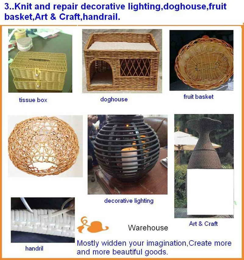 Black flat synthetic rattan weaving material plastic rattan for knit and repair chair table,storage basket,ect
