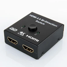 Felkin HDMI, переключатель HDMI 2,0 двунаправленный переключатель 1080 P 3D 4 K* 2 K HDMI переключатель 2x1 или 1x2 HDMI переключатель с пультом дистанционного управления для HDTV DVD Xbox PS3