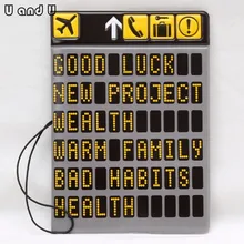 UandU мультяшная Обложка для паспорта для путешествий, держатель для кредитных карт из искусственной кожи с размером 14*9,6 см, держатель для паспорта-креативный буквенный знак