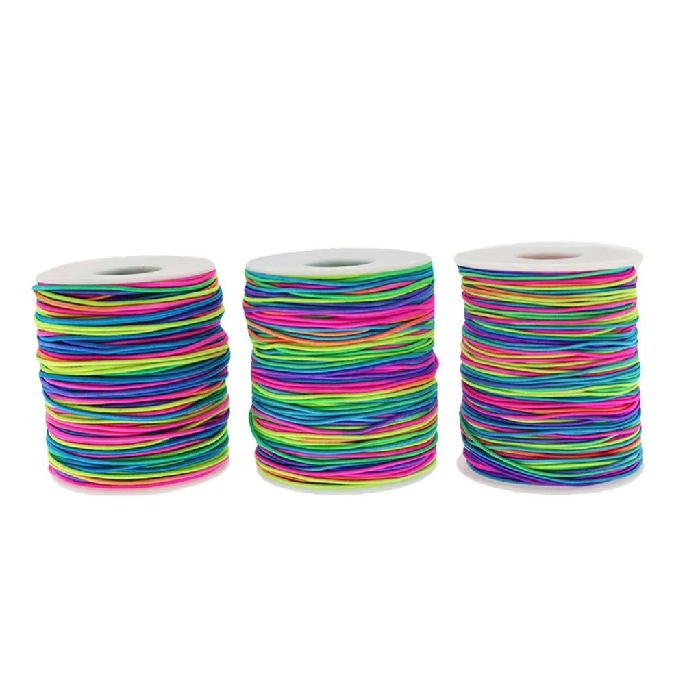 

1/1.2/1.5mm Width 100 Meters Length Elastic Cord Beading Threads Stretch String Fabric Crafting Cords for Jewelry Making#290486