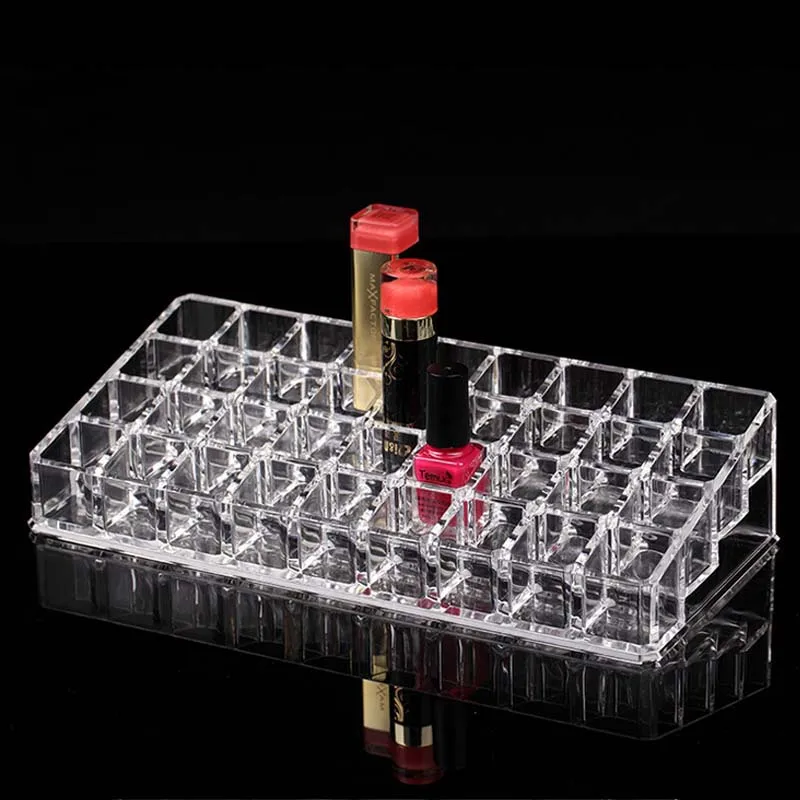 

Acrylic Makeup Organizer Toiletry Storage Case Cosmetics Display Case 36 Slot Lipstick Holder for Lip Moisturizer Nail Polish
