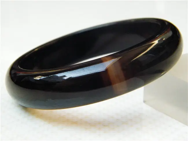 

NEW FASHION VERVE 100% NATURAL BLACK onyx stone BRACELET BRACELETS 60MM a