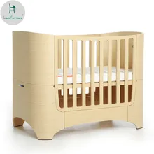 Модная прочная деревянная детская кроватка, многофункциональная детская кровать высокого качества без краски