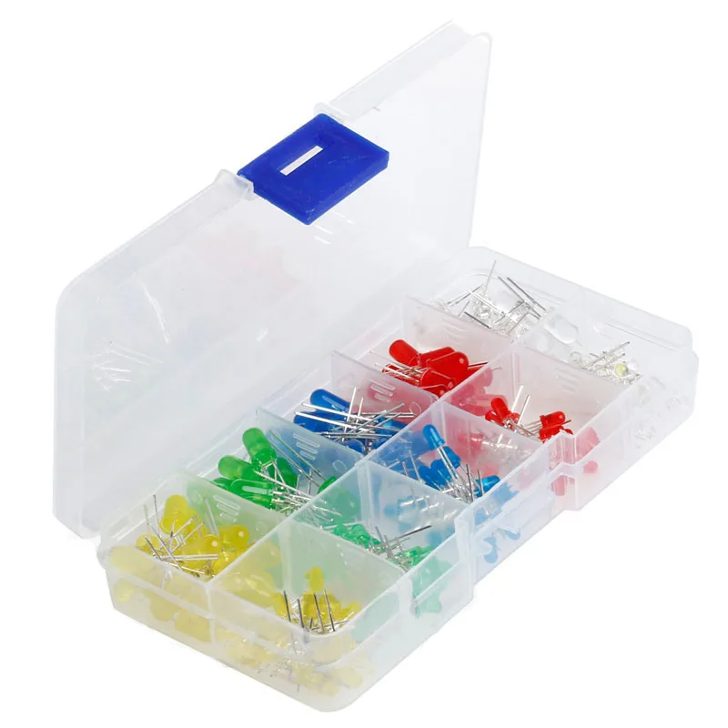 200pcs/set New LED Emitting Diodes Assortment Kit White Yellow Red Blue Green 3mm/5mm