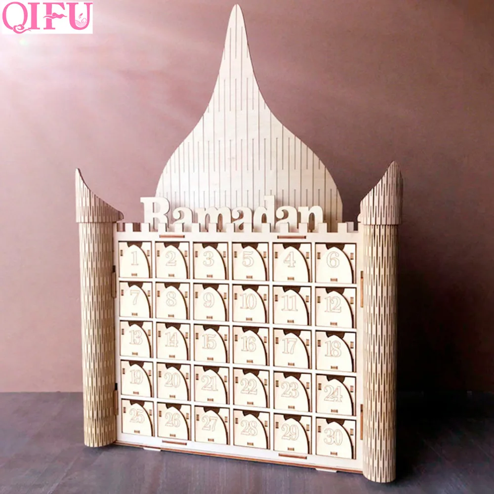 

QIFU DIY Ramadan Decoration Drawer Countdown Calendar Happy EID MUBARAK Decor Islamic Decoration Islam Muslim Party Decor Kareem