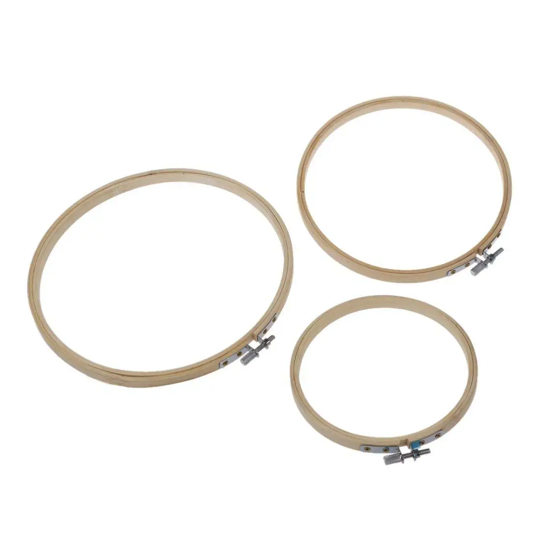 3 Pieces 3 Sizes Embroidery Hoops Bamboo Circle Cross Stitch Hoop Ring 5/6.7/7.9 Inch for Embroidery and Cross Stitch