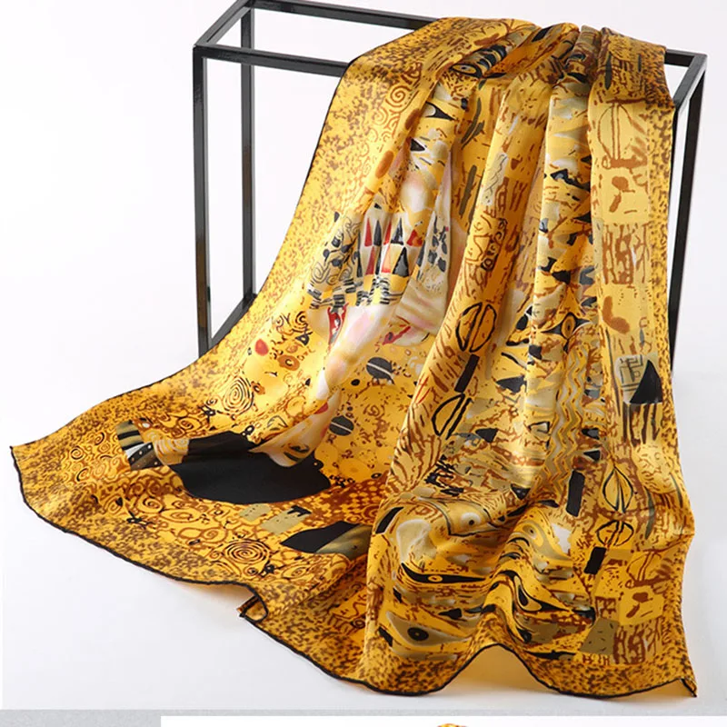 Most Buy pWVnl DANKEYISI New Silk Scarf Van Gogh's Famous Oil Painting Art Works Printed Scarf Women Scarf Luxury Brand Designer Scarves Female