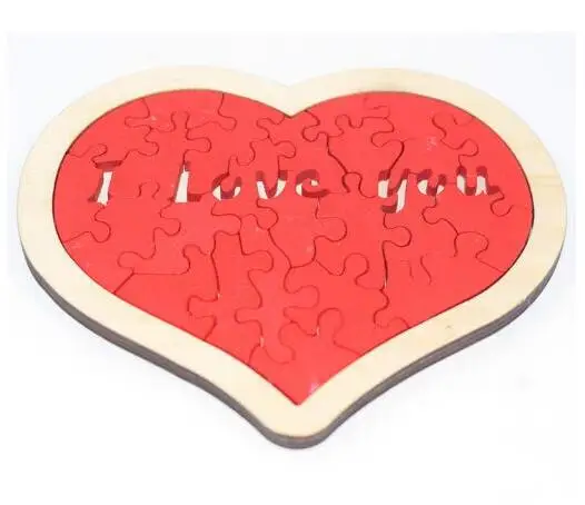 

2017 New Heart-shaped IQ Wooden Jigsaw Puzzle Brain Teaser Game