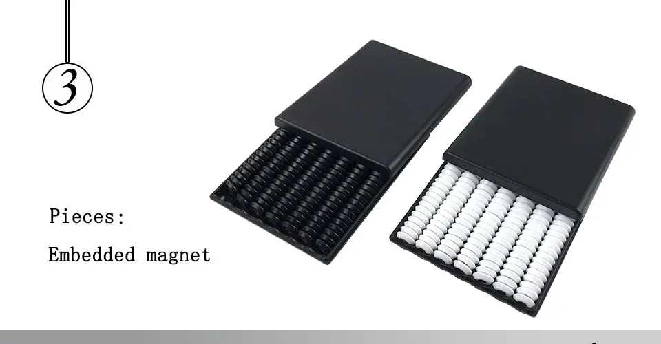 Easytoday High Quality Go Game Set Folding Chessboard Magnetic Go Game Pieces Black and White Chess Pieces Weiqi Games (3)