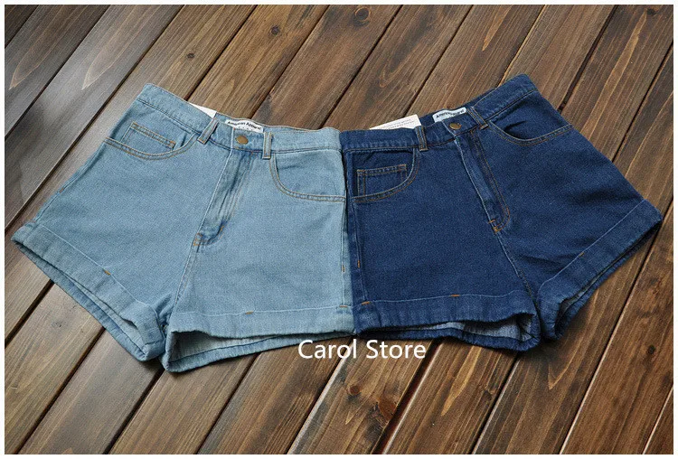 GCAROL Euro Style Women Denim Shorts Vintage High Waist Cuffed Jeans Shorts Street Wear Sexy Shorts For Summer Spring Autumn 26