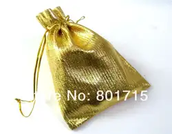 50 шт. полиэстер Золото 3,5*4,8 дюйма (9*12 см) drawstring подарочные мешочки из органзы Свадебная вечеринка Favour сумка Candy чехол как подарок