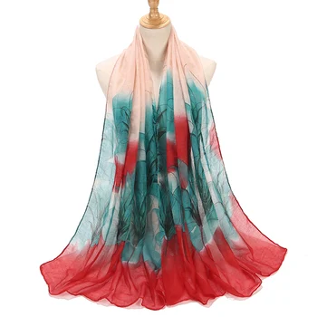 

Women Soft Flowers Printed Shawls Cotton Scarf Plain Wrap Elegant Headband Linen Hijabs Scarves Bufanda Poncho