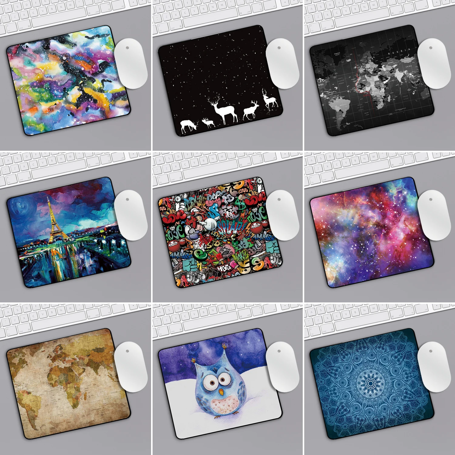 

Gaming Mouse Pad Old World Map Computer Mousepad Anti-slip Natural Rubber anime Mouse pad gamer Mat 30x25mm