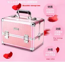 Cosmetic storage box cosmetic case beauty nail tool box portable multi storey professional cosmetics case with makeup boxes