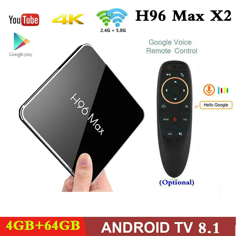 H96maxx2 Android 8.1 TV Box Amlogic S905X2 4GB 32G/64GB 2.4G 5G WF USB3.0 4K HD Smart IPTV M3U Subscription For Android TV Box