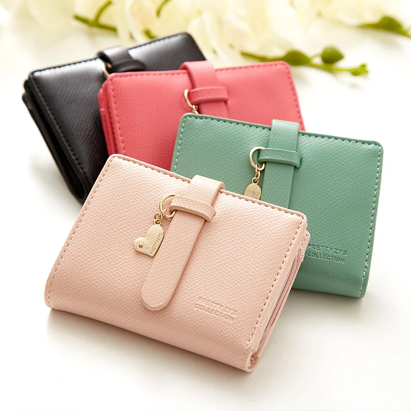 2016 New lovely Candy Color Women Short Wallet Hot Female Change Purse,Coin Purses Card Holder carteras Girls Portable Wallets
