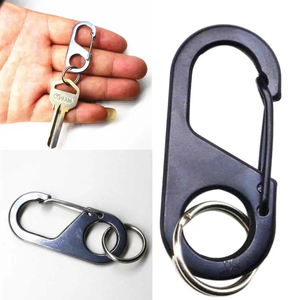 

Portable Outdoor Stainless Steel Mountain Climbing Buckle Keychain Key Ring Clip Snap Hook