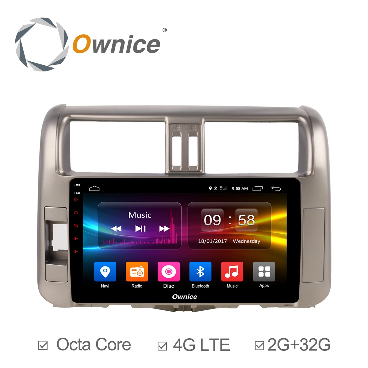Ownice C500 + Android 6.0 Octa core 2 DIN 9 "Car Радио плеер для Toyota Prado 150 2010 2012 2013 4 г LTE 2 ГБ + 32 ГБ CarPlay DVD